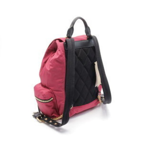 BURBERRY Rucksack Backpack Bag Nylon Leather Purple Black - Picture 1 of 5